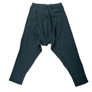 Free People FP Beach Harem Pants Womens Small Black Ribbed Drop Crotch Lounge